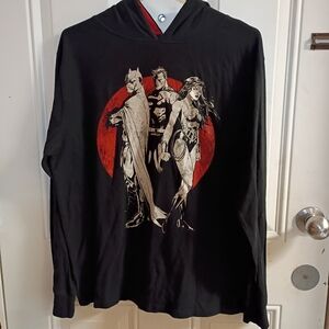 2/$10 Justice League Black Superhero Graphic Hoodie Size Small